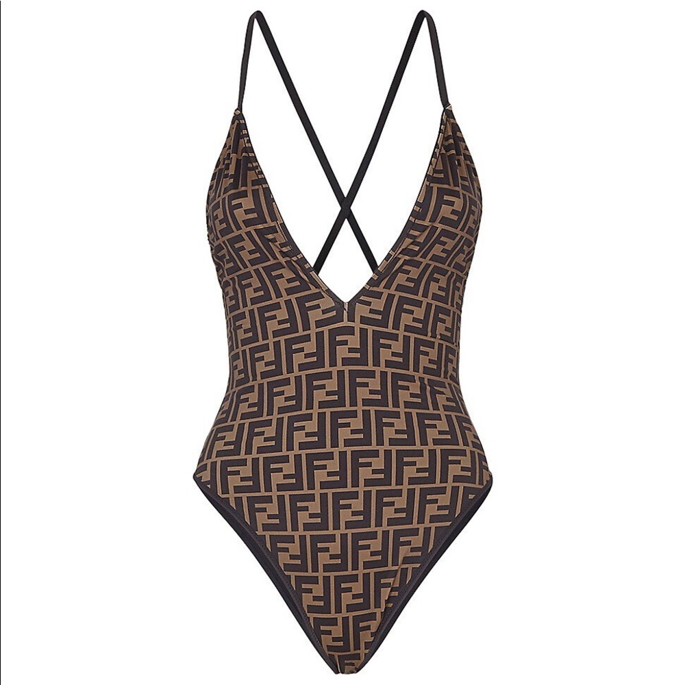 BNWT! FENDI V-Neck Reversible Swimsuit One Piece
